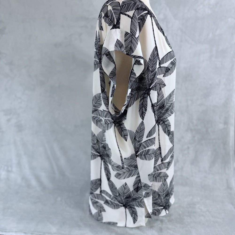 My Danielle Woman Top XXL Slip Over Cap Sleeves Black/White Palm Trees - Picture 7 of 14
